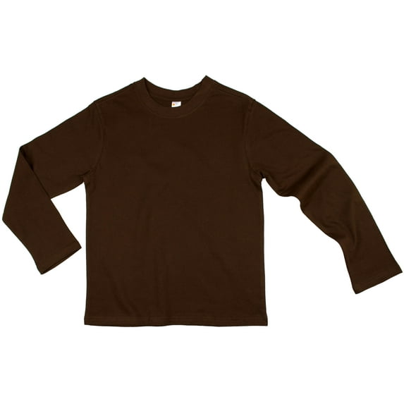 Earth Elements Big Boys/Girls (Youth) Unisex Long Sleeve T-Shirt Medium Chocolate