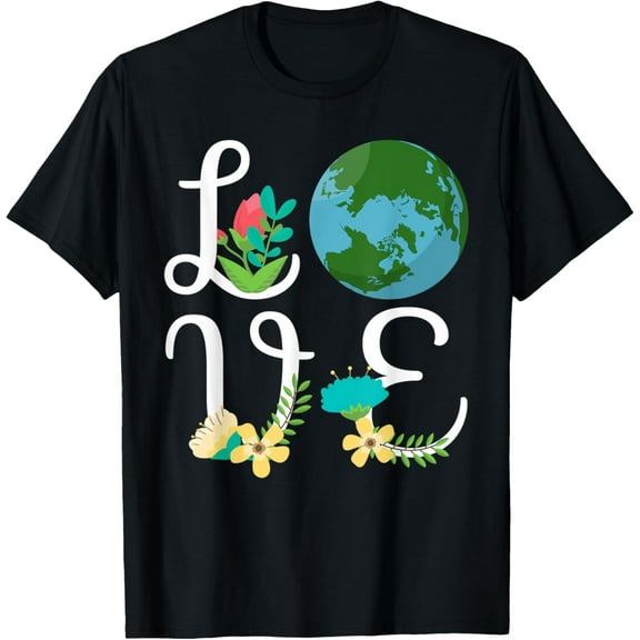 Earth Floral Environmental T-Shirt