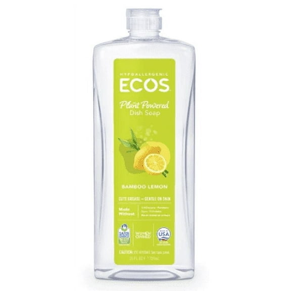 Earth Friendly ECOS Dishmate Dish Liquid Bamboo Lemon 25 fl oz Pack of 2