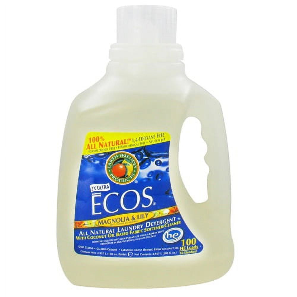 Earth Friendly Ecos 2X Ultra Laundry Detergent, Magnolia And Lily 100