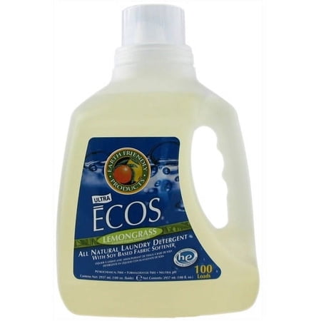 Earth Friendly Ecos Laundry Detergent All Natural, Lemongrass - 100 Oz