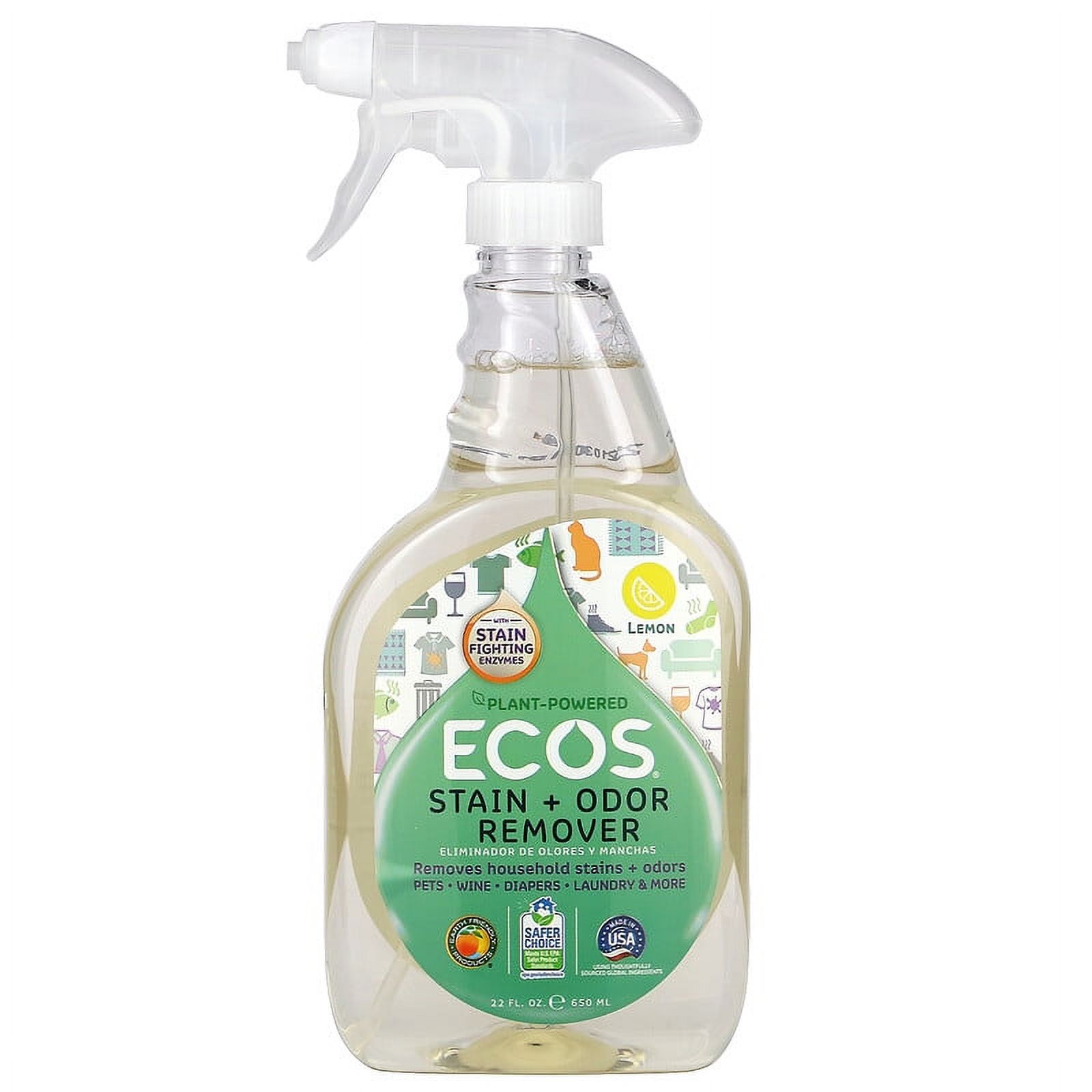 Earth Friendly Products, Ecos, Stain + Odor Remover, Lemon, 22 fl oz