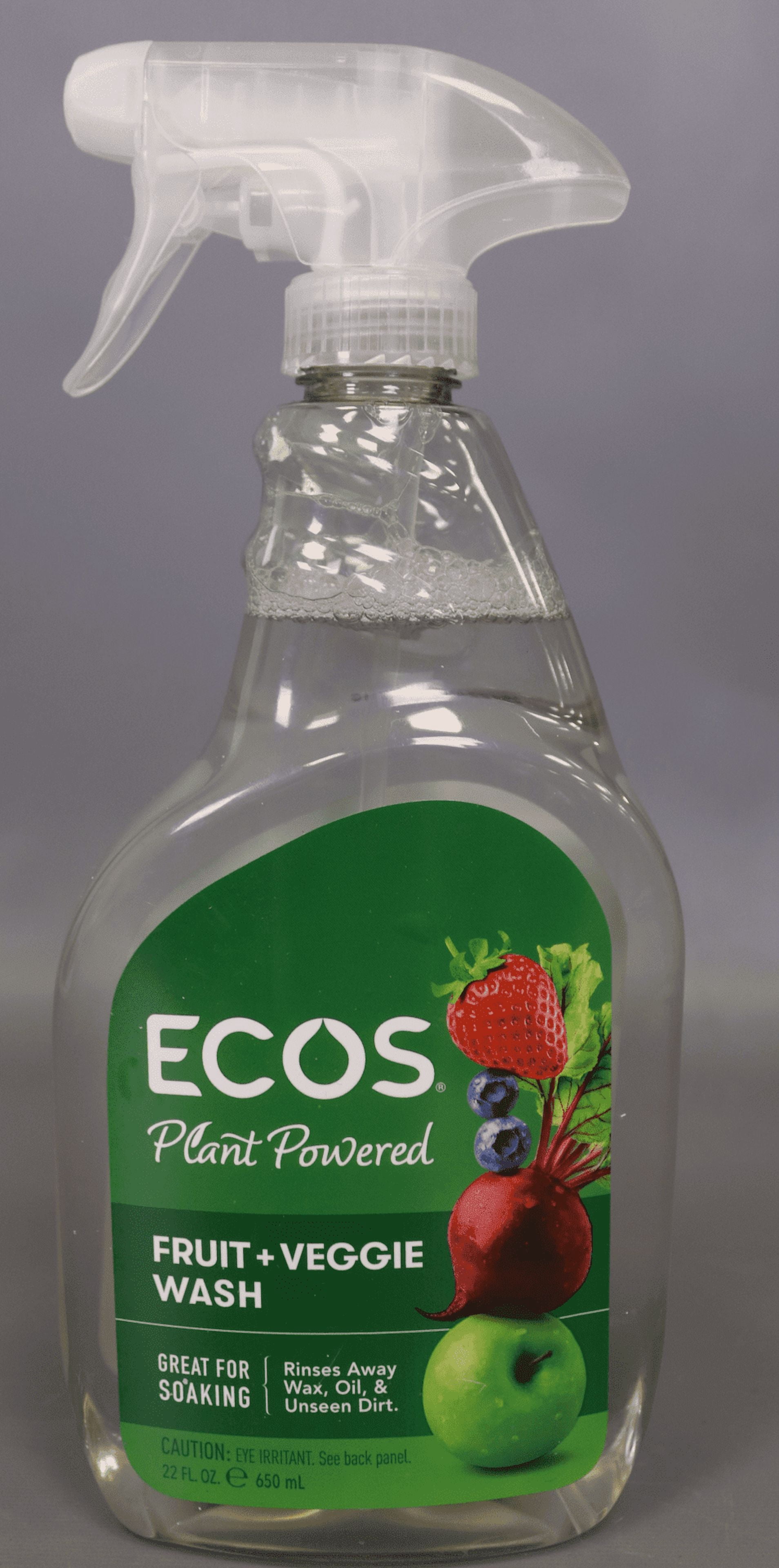 ECOS Plant Powered Fruit & Veggie Wash, 22-Ounce for Safer Produce