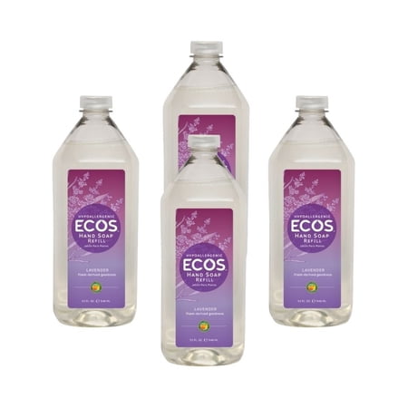 Earth Friendly Products Hand Soap Refill, Lavender, 32 Ounce 4-Packs