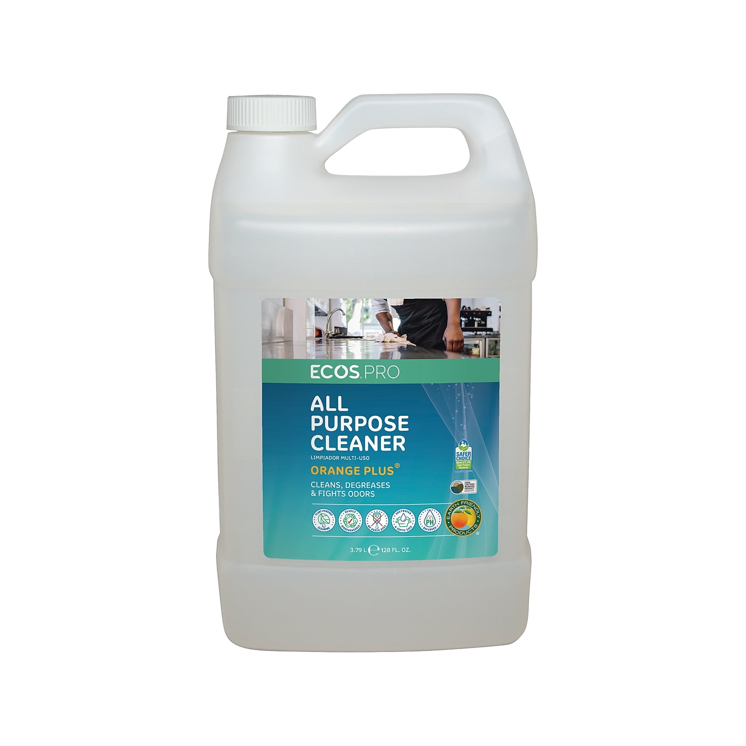 ECOS PROLINE Earth Friendly Products Proline PL Orange Plus RTU All-Purpose Cleaner-Degreaser, 1 gallon Bottles (Case of 4)