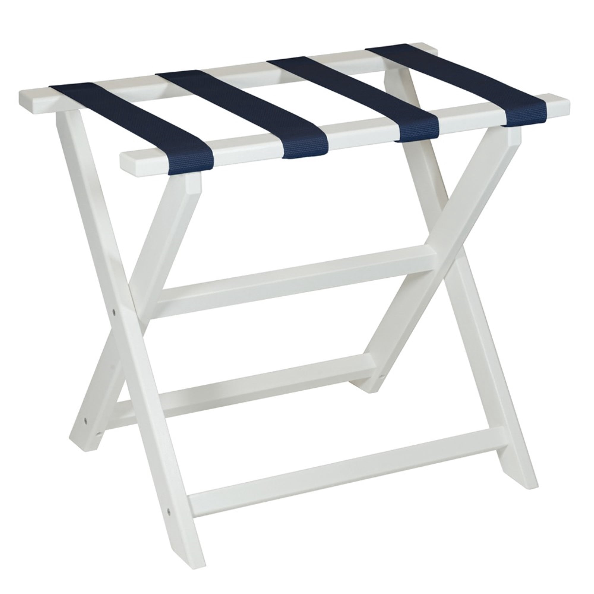Perfect Navy Rack Earth Friendly White Folding Luggage Rack With Navy Straps - Walmart.com