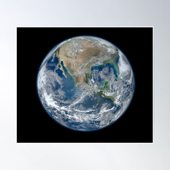 Earth From Space Poster Wall Art, Modern Wall Decor, 12x18 UNFRAMED