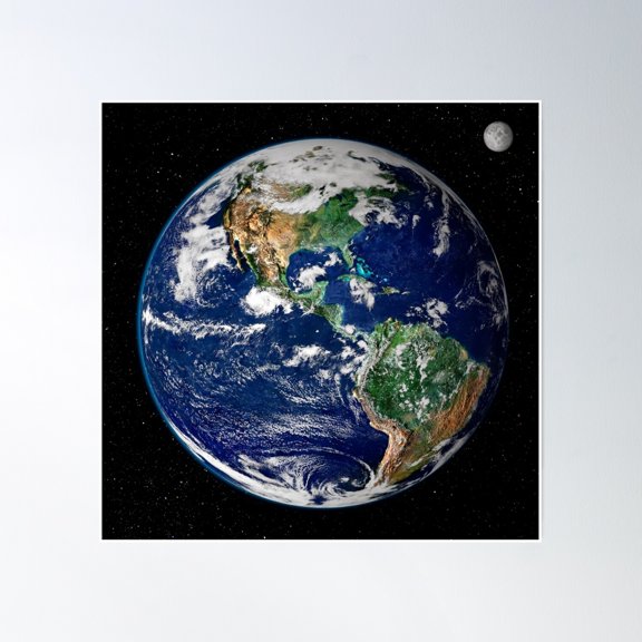 Earth From Space Poster Wall Art, Modern Wall Decor, 30x30 UNFRAMED