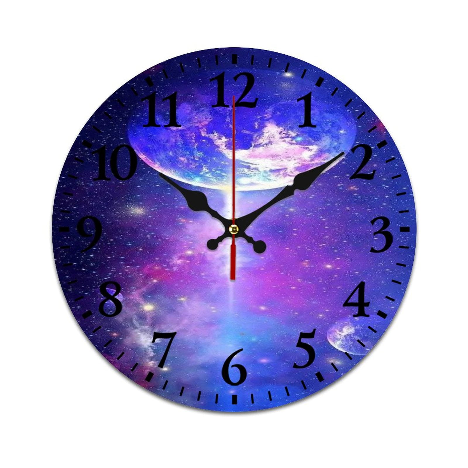 Earth Galaxy Space Wall Clock Modern Design Clocks Wall Hanging Home ...