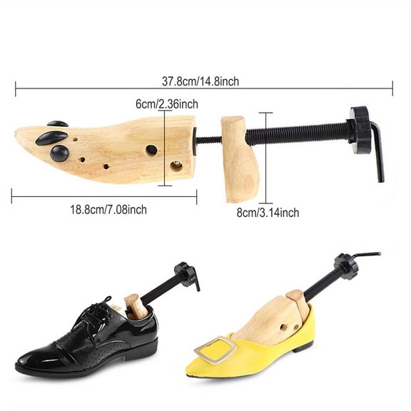 Earth Garden Wooden Shoe Stretcher Adjustable 2-Way Pair for Men and Women, Shoe Expander Length and Width, Women's Size 9-13 Men's 5-12