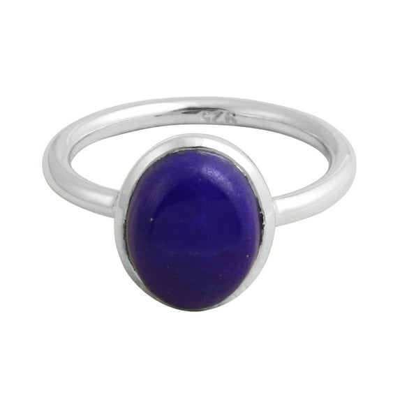 Earth Gems Jewelry Lapis Lazuli Ring Sterling Silver Ring Statement Rings Lapis Gemstone Ring for Women