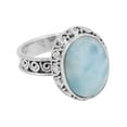 thumbnail image 1 of Earth Gems Jewelry Larimar Ring Sterling Silver Rings Statement Rings Silver Design Ring for Women, 1 of 9