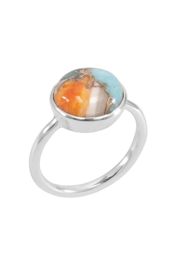Earth Gems Jewelry Oyster Turquoise Ring Sterling Silver Ring Gemstone Ring Statement Ring for Women