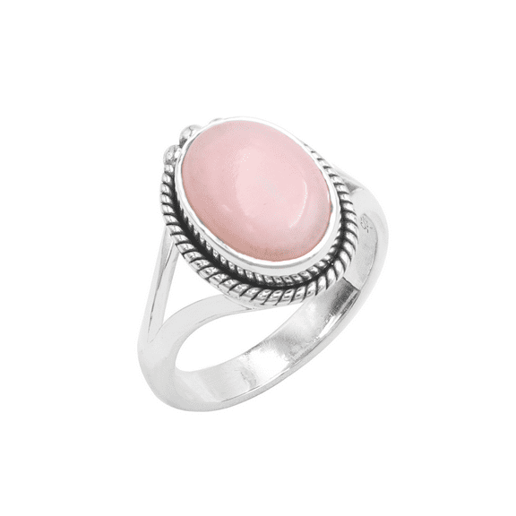 Earth Gems Jewelry Pink Opal Gemstone Ring Sterling Silver Statement Jewelry for women