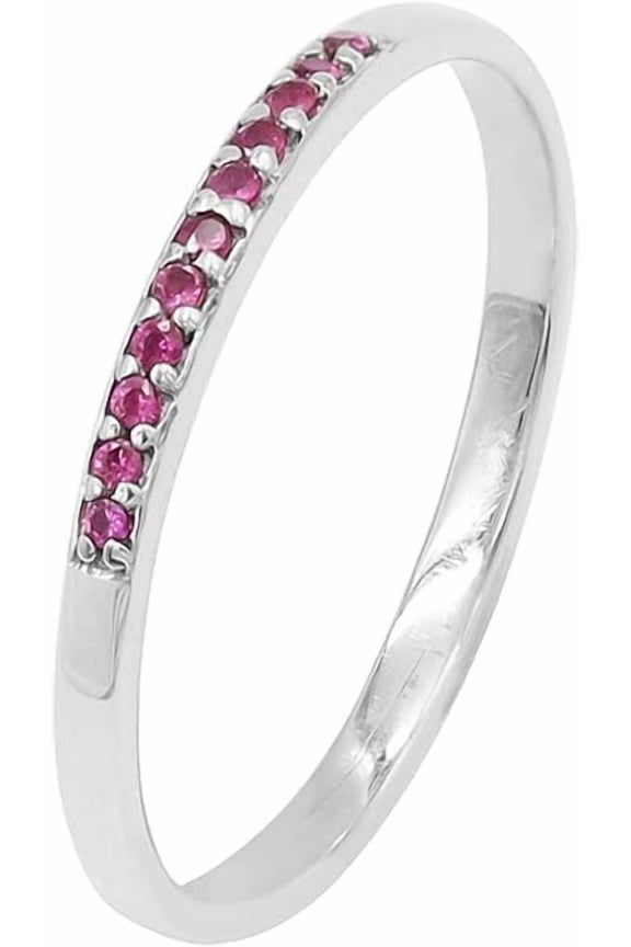 Earth Gems Jewelry Pink Quartz Stacking Ring Sterling Silver Minimalist Jewelry for Women