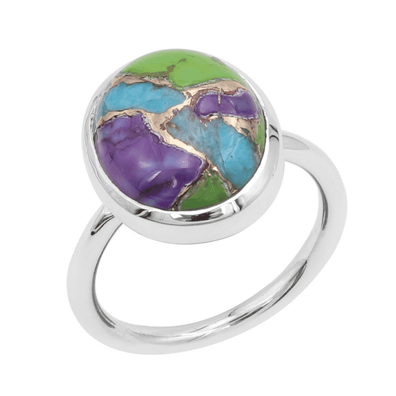 Earth Gems Jewelry Turquoise Ring Sterling Silver Handmade Statement Ring for Women