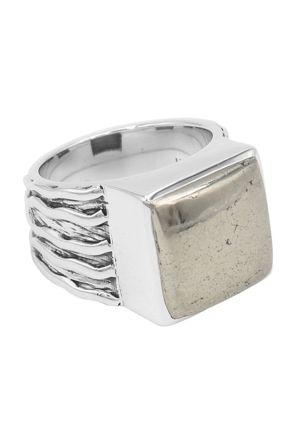 Earth Gems Jewelry Pyrite Ring Sterling Silver Ring Handmade Ring Statement Ring Silver Ring for Men