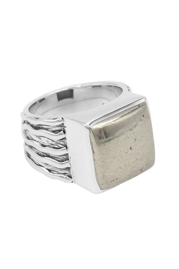 Earth Gems Jewelry Pyrite Ring Sterling Silver Ring Handmade Ring Statement Ring Silver Ring for Men