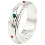 EARTHGEMS JEWELLERY Earth Gems Jewelry Spinner Ring Fidget Ring Anxiety Ring Sterling Silver Ring Gemstone Ring for Women