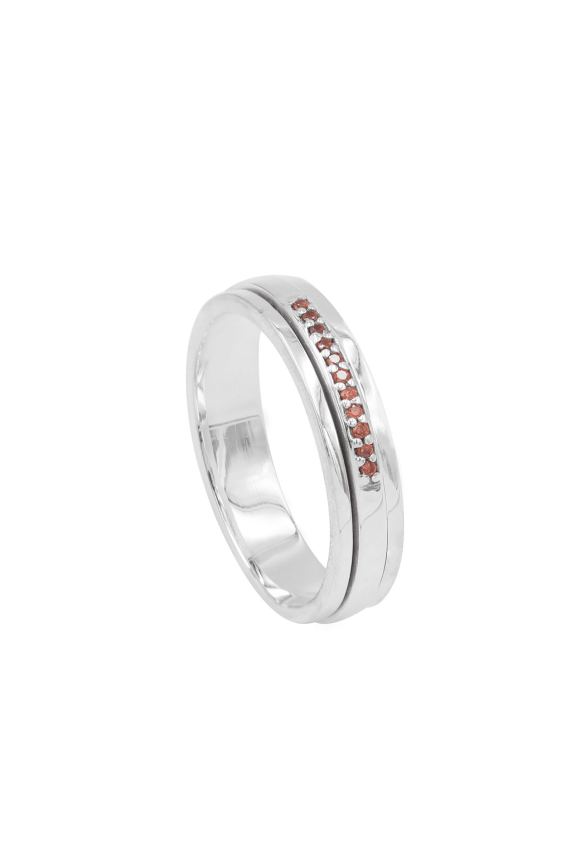 Earth Gems Jewelry Sterling Silver Garnet Spinner Ring Meditation & Yoga Ring for Her