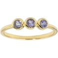thumbnail image 1 of Earth Gems Jewelry Tanzanite Three-Stone Ring, 925 Sterling Silver Stackable Ring for Women, 1 of 5