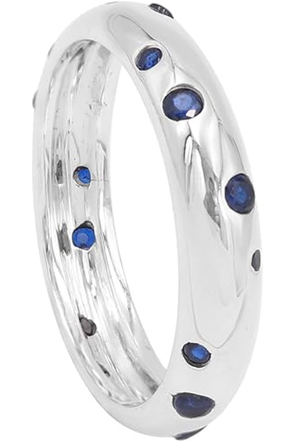 Earth Gems Jewelry Tanzanite Ring Sterling Silver Gemstone Band Ring for Women