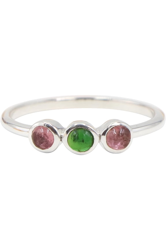 Earth Gems Jewelry Tourmaline Gemstone Ring Sterling Silver Minimalist Jewelry for Women