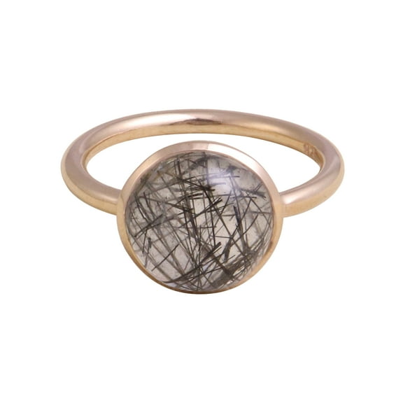 Earth Gems Jewelry Tourmaline Quartz Ring Sterling Silver Ring Quartz Silver Handmade Ring for Women