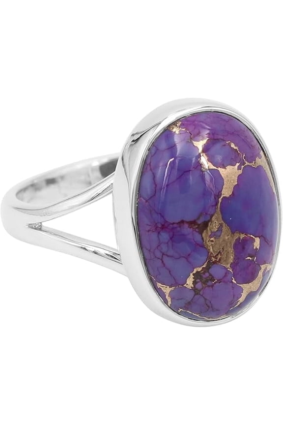 Earth Gems Jewelry Turquoise Ring – 925 Sterling Silver Statement Jewelry for Women