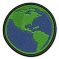 thumbnail image 1 of Earth Globe Travel Doodle Applique Multi-Color Embroidered Iron-On Patch - 3.5 Inch Large, 1 of 5