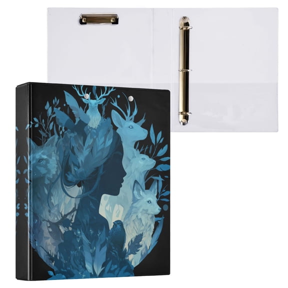 Earth Goddess 3 Ring Hardcover Binders 1.5in Round Rings for Letter-Size Folder Paper Organizer Pockets for Office Student Recipe