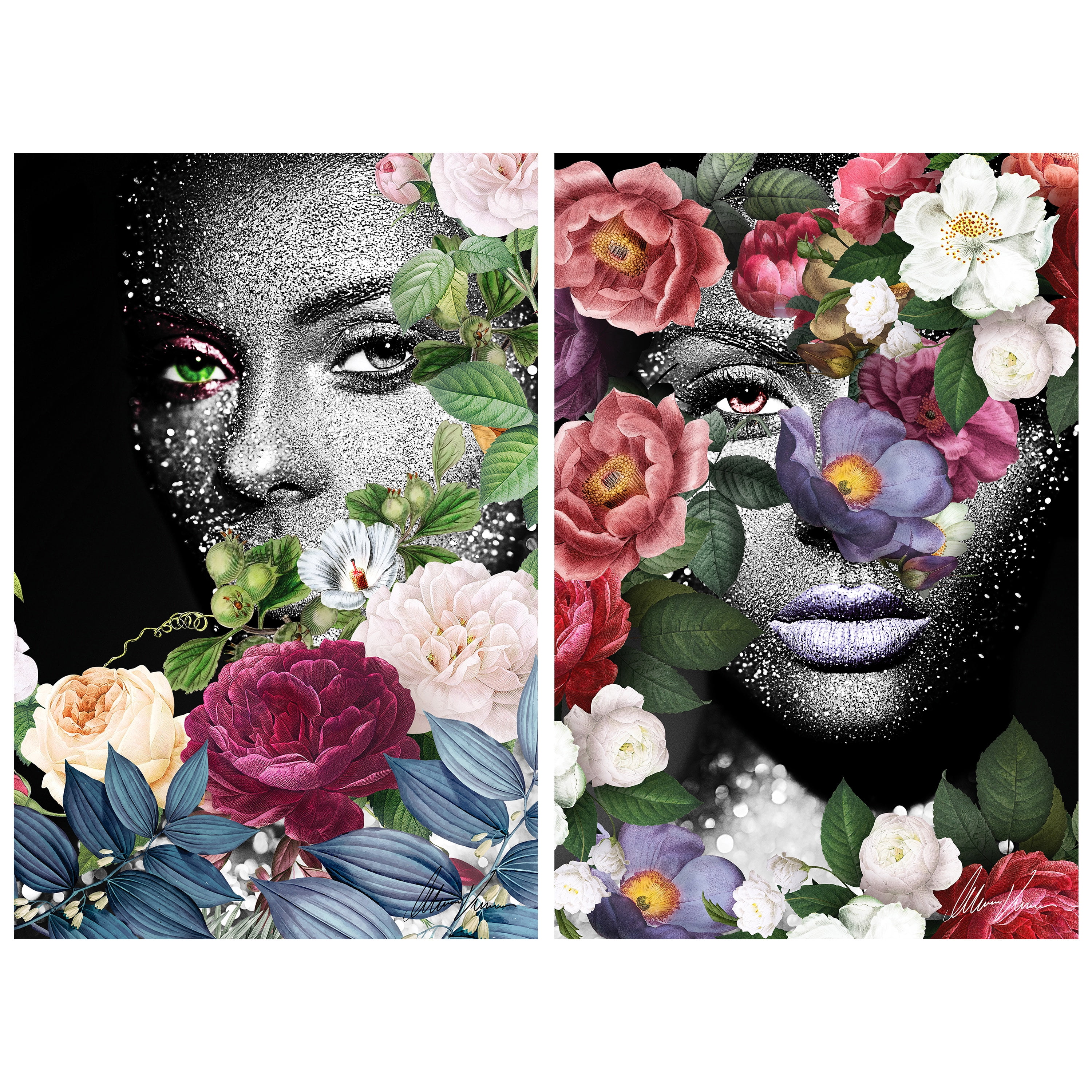 Earth Goddess Multi-Color Tempered Glass Panel Art Print Set