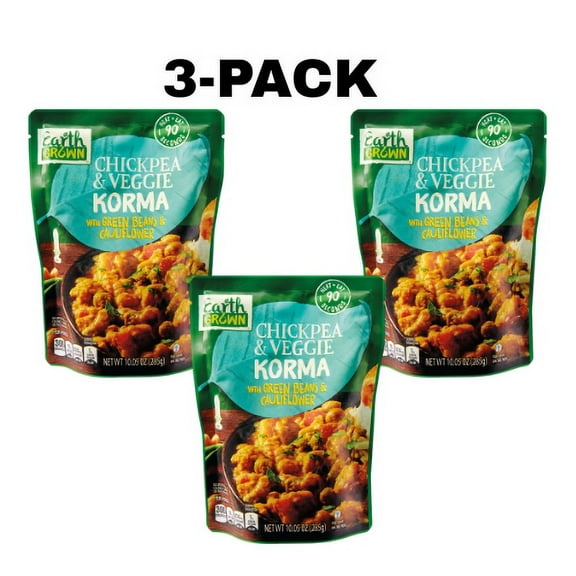 Earth Grown Chickpea and Korma, 10.5 oz, 3 Pack