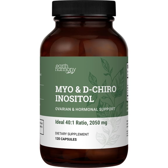 Earth Harmony Myo-Inositol & D-Chiro Inositol Supplement for Women - Ovarian & Hormone Balance , Fertility, Healthy Cycles