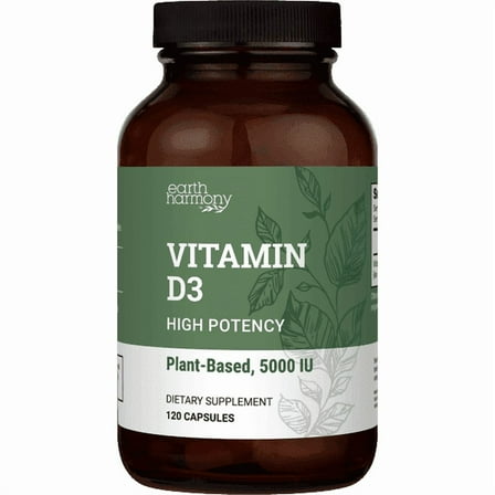 Vegan Vitamin D3 5000 iu Supplement - Pure, High Potency Supplements for Immune Health & Strong Bones Support - Vitamin D 5000 iu Immunity Support -  120 Capsules, 4-Month Supply