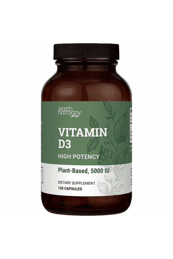 Vegan Vitamin D3 5000 iu Supplement - Pure, High Potency Supplements for Immune Health & Strong Bones Support - Vitamin D 5000 iu Immunity Support -  120 Capsules, 4-Month Supply