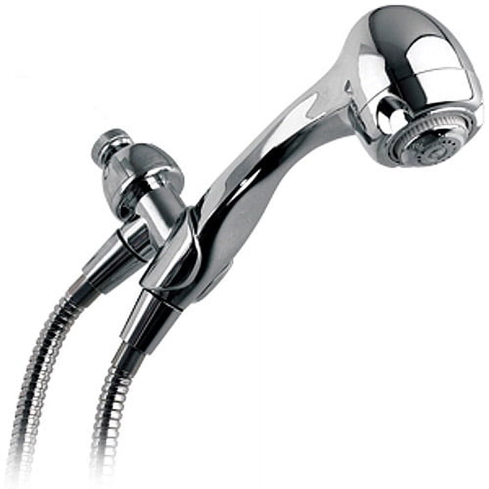 Chrome Handheld Wall Mounted Shower Head with Pulse and Jet