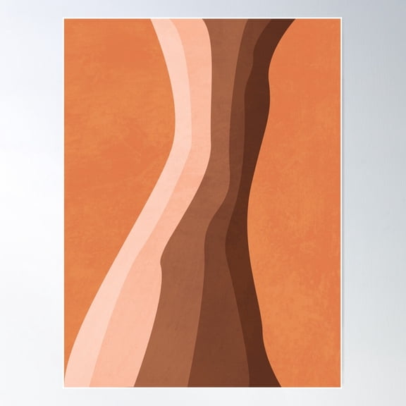 Earth Hues - Minimal Organic Abstract Poster Wall Art, Modern Wall Decor For Living Room Bedroom, 24x36 UNFRAMED