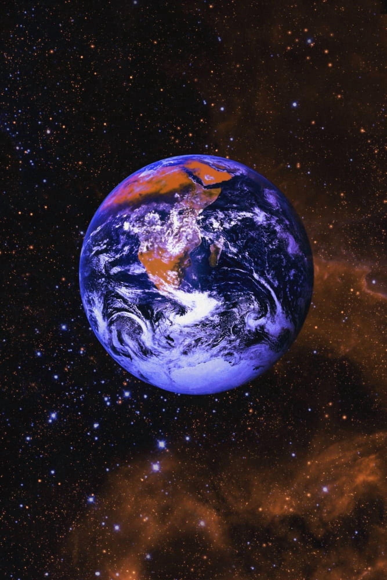 Earth In Space With Gaseous Nebula And Clouds Canvas Art - Don Hammond Design Pics (11 x 17)
