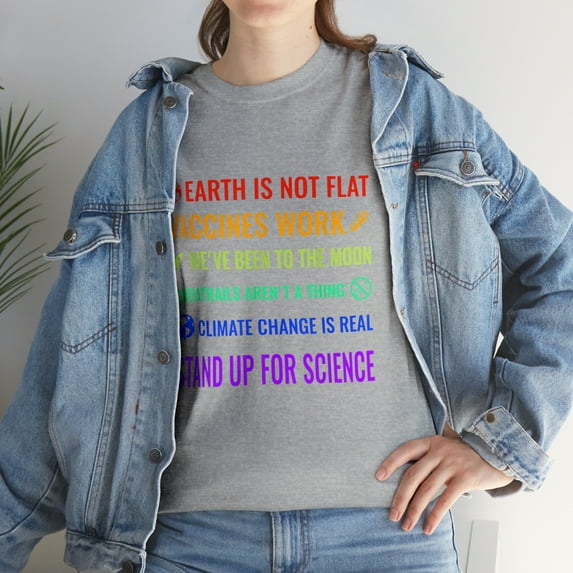 Earth Is Not Flat Vaccines Work Funny Science T-Shirt