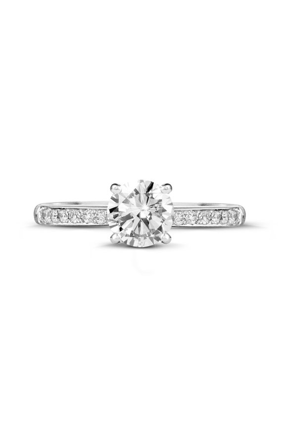 1.28 Ct Lab Created Diamond Rings - Elegant Round Cut Design in 14K White Gold Plated - Perfect Proposal Ring - Unique Gift for Special Occasion - Lasting Symbol of Your Commitment