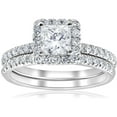 Earth Jewel 1.4 Ct Princess Cut Diamond Ring for Her 14K White Gold