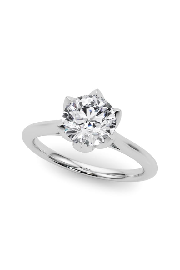 1.49 Ct Round Cut Lab-Created Diamond Engagement Ring - Gorgeous Solitaire Design with Prong Set - Made with 14K White Gold Plated - Perfect for Proposal and Unforgettable Gifts for Her