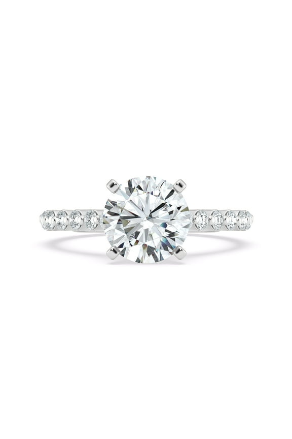1.6 Ct Lab Created Diamond Engagement Ring - 14K White Gold Plated Ring - Gorgeous Proposal Ring for Women - Perfect Gift for Anniversary or Graduations - Timeless Jewelry for Her
