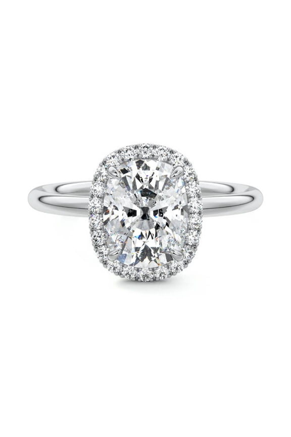 1.9 Ct VVS1/D Cushion Cut Diamond Ring for Her - 14K White Gold Plated Ring - Classic Engagement Wedding Solitaire Ring for Women's - 9th Year Anniversary Gifts for Her - Graduation Gift