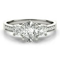 thumbnail image 1 of Earth Jewel 14K White Gold Plated 2.24 Ct Oval Cut Lab-Created Simulated Diamond Engagement Ring - Gorgeous Three Stone Solitaire with Accents - Perfect Gift for Her on Birthdays and Anniversary, 1 of 2