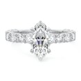 thumbnail image 1 of Earth Jewel 14K White Gold Plated Ring - Marquise Cut Excellent 2 Ct Diamond Ring For Women's - Eternity Split Shank Diamond Rings for Women's - Solitaire with Accent Diamond Rings for Mother, 1 of 4