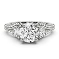 thumbnail image 1 of Earth Jewel 14K White Gold Plated Rings - 1.92 Ct Round Cut Engagement Ring - Solitaire with Accent Diamonds for Women - 3 Stone Wedding Ring - Eternity Split Shank Diamond Jewellery for Engagement, 1 of 3