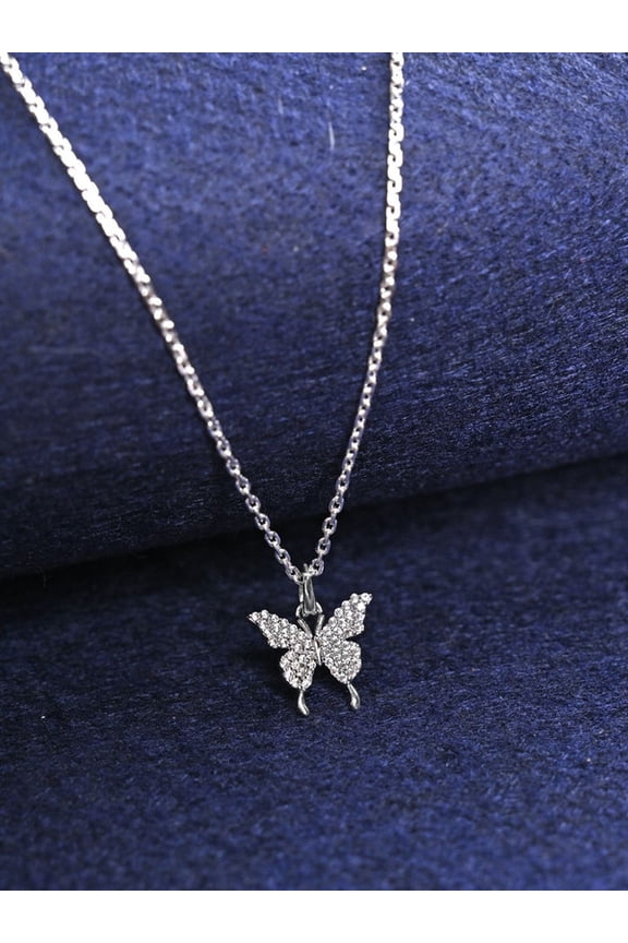 14K White Gold Plated Wedding Anniversary Pendant - 2.5 Ct Lab Created Diamond Round Cut Serpenti Pendant - Gift for Birthday - 25th Anniversary Gifts for Wife - Snake Pendant for Her