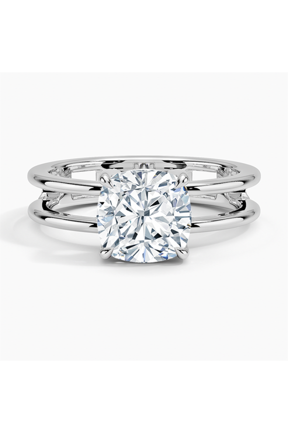 2.02 Ct Cushion Cut Lab Created Simulated Diamond Ring - 14K White Gold Plated Prong Setting Ring for Her - Ideal for Weddings Anniversary and Special Gifts for Women's - Gifts for Mom